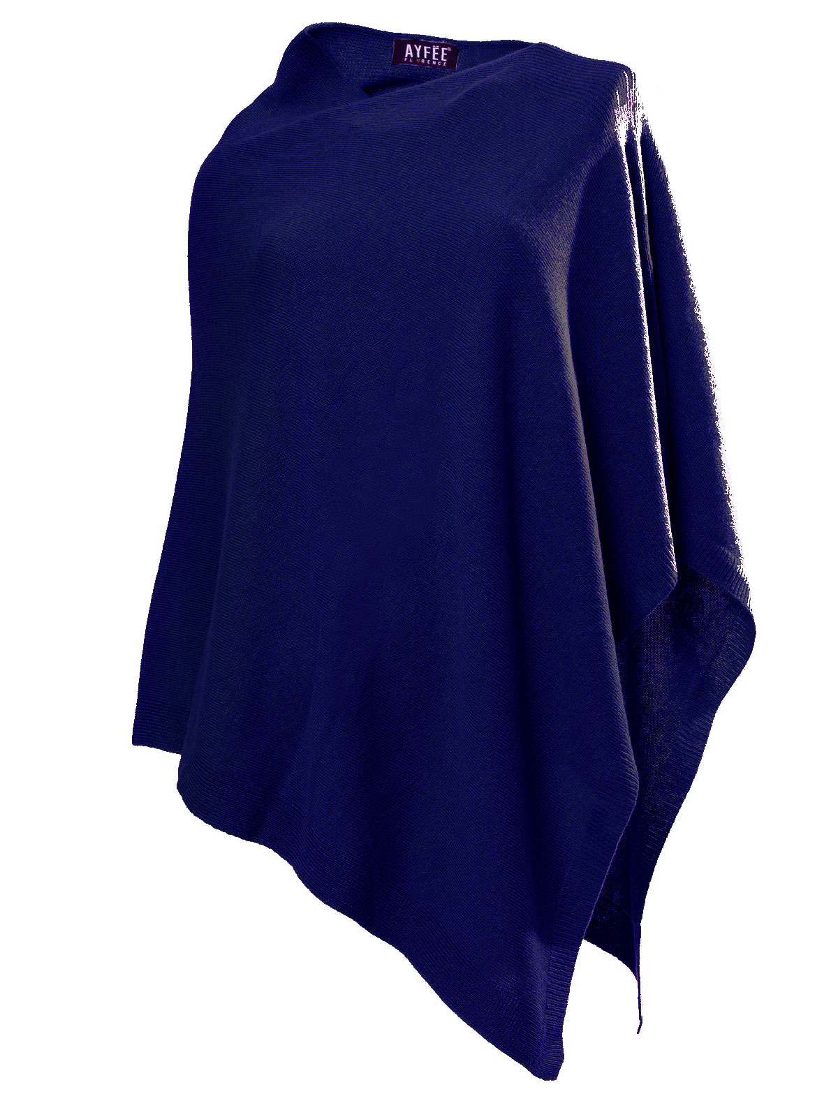 PONCHO MAGLIA, T.U., 10%CASHEMERE 33%MERINO 33%VI 24%POLY, MADE IN ITALY       - NAVY BLU